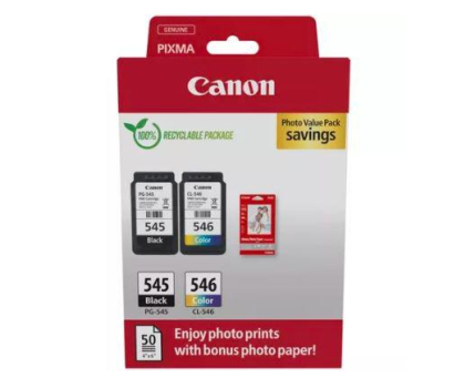 Tusz Canon Zestaw 2 tuszów PG-545 + CL-546 + CL-561XL x 1 + papier foto